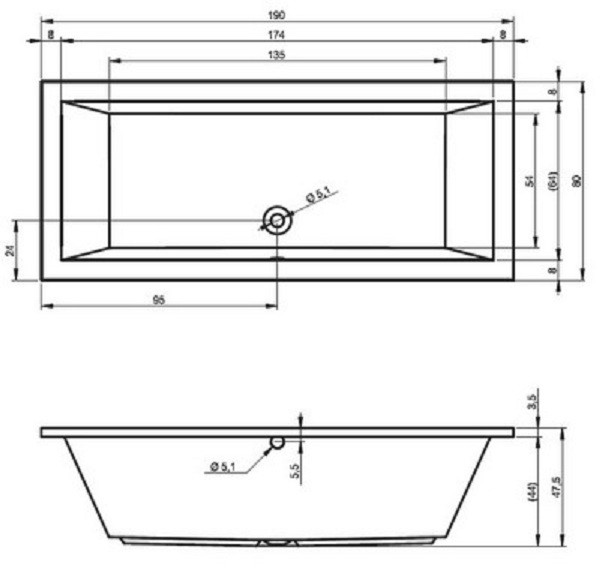 Riho Lusso wanna prostokątna 190x80 BA59