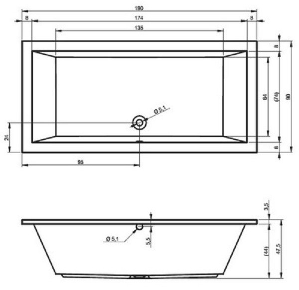 Riho Lusso wanna prostokątna 190x90 BA99