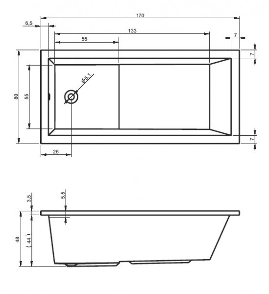 Riho Lusso Plus wanna prostokątna 170x80 BA12