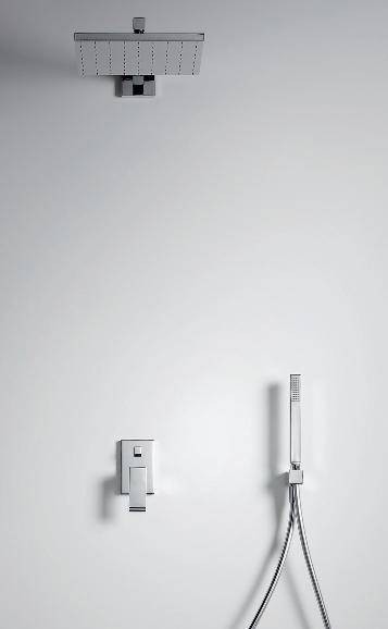 Tres Cuadro zestaw podtynkowy z deszczownicą 30x30 kompletny chrom 1.06.980