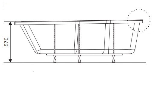 Ravak podpora nogi do wanny BeHappy