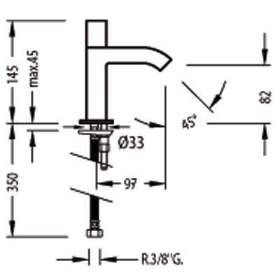 Tres Cuadro bateria umywalkowa perlator chrom 1.07.503 - DG