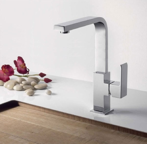 Tres Cuadro bateria umywalkowa wysoka perlator chrom 1.06.604