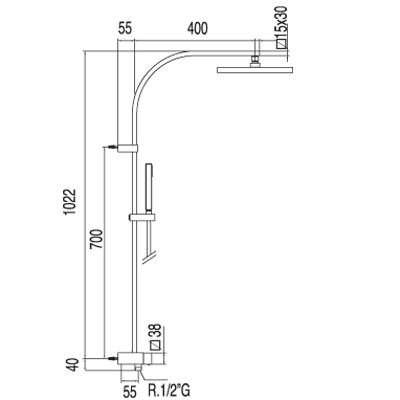 Tres Cuadro zestaw natryskowy do baterii podtynkowych chrom 1.07.131
