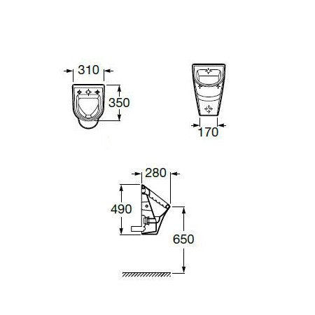Roca Nexo pisuar bez pokrywy dopływ z tyłu A35364L000