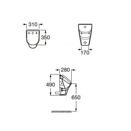 Roca Nexo pisuar z pokrywą dopływ z tyłu A35364K000