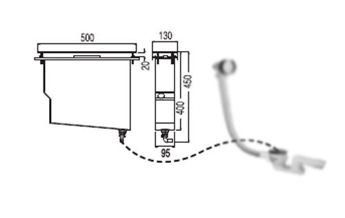 Tres Max 3-otworowy zestaw montażowy ze zbiornikiem do odprowadzania resztek wody chrom 1.62.245