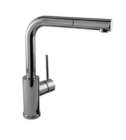 Tres Max bateria kuchenna zlewozmywakowa stojąca z wyciąganą wylewką chrom 1.62.437