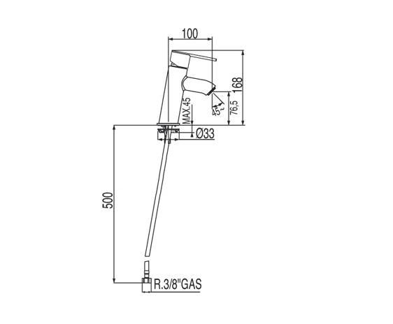 Tres Lex bateria umywalkowa perlator chrom 1.81.903