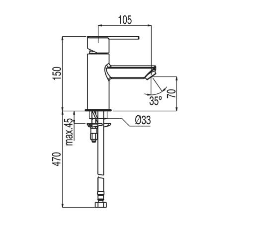 Tres Lex bateria umywalkowa perlator chrom 1.81.103