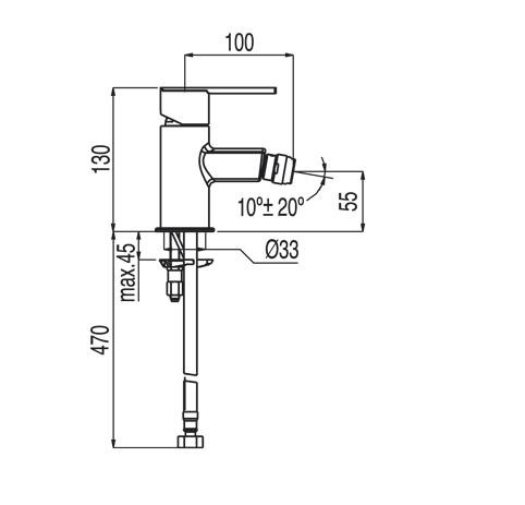 Tres Lex bateria bidetowa perlator chrom 1.81.120