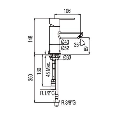 Tres Lex bateria do bidetu lub WC chrom 1.81.113