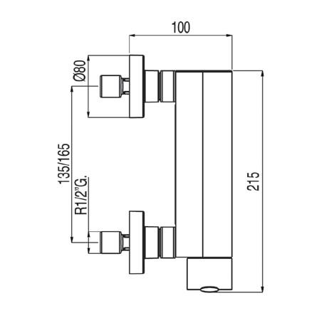 Tres Lex bateria natryskowa z zestawem chrom 1.81.468