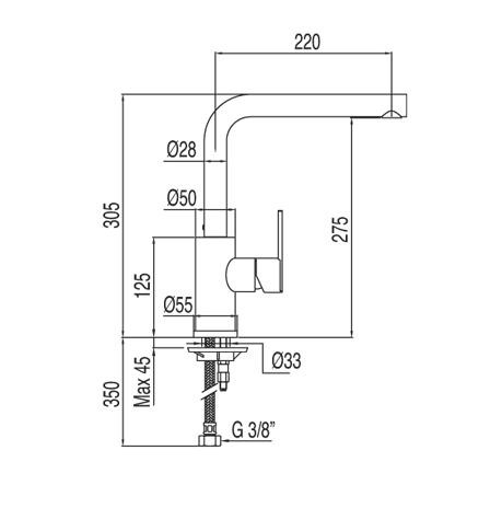 Tres Lex bateria kuchenna zlewozmywakowa stojąca chrom 1.81.436