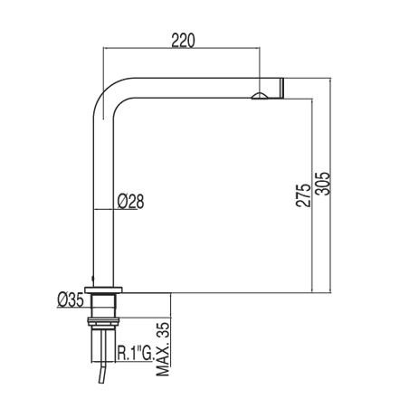 Tres Touch bateria kuchenna zlewozmywakowa stojąca chrom 1.61.445