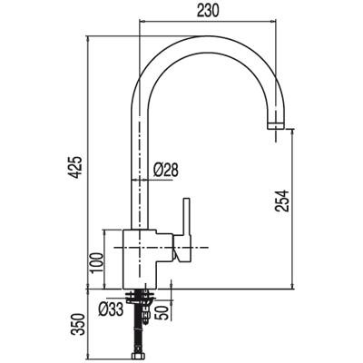 Tres Max bateria kuchenna zlewozmywakowa stojąca chrom 1.62.440