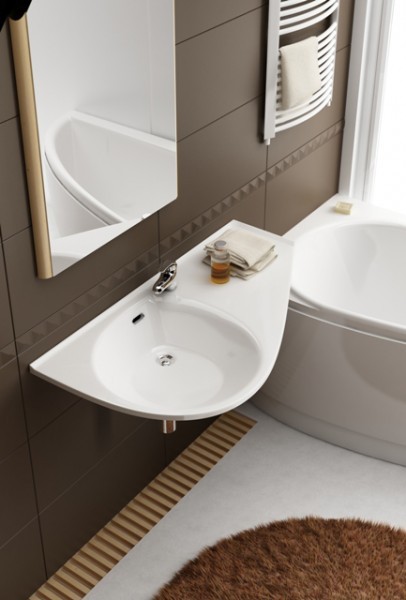 Ravak Avocado umywalka wisząca asymetryczna 85x45 prawa z otworem