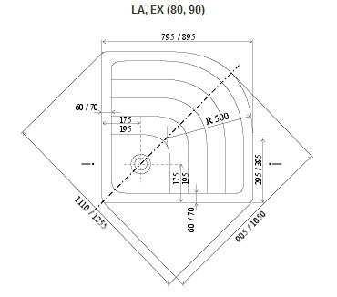 Ravak Ronda LA brodzik półokrągły 90x90 A217001220