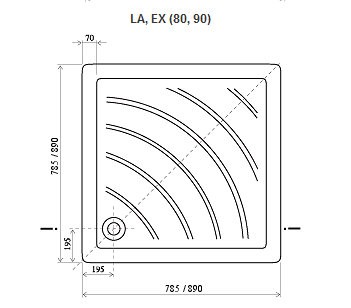 Ravak Angela EX brodzik kwadratowy 80x80 A004401320