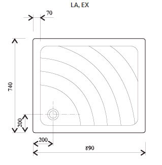Ravak Aneta EX brodzik prostokątny 90x75 A003701320