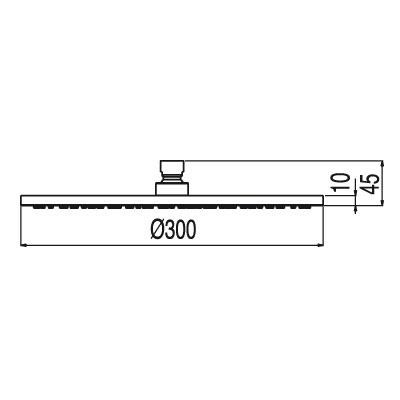 Tres Max-300 głowica natryskowa śr.30cm chrom 1.34.137.30