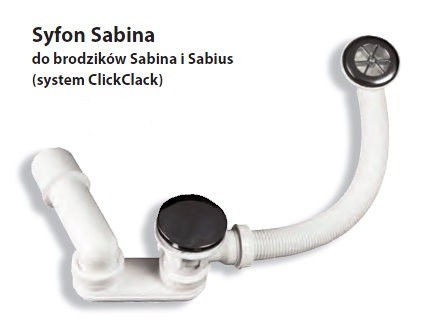 Ravak syfon klik-klak do brodzika Sabina, Sabius chrom X01315