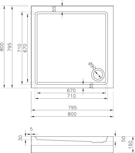Ravak Angela Basic LA brodzik kwadratowy 90x90 GPX2240134
