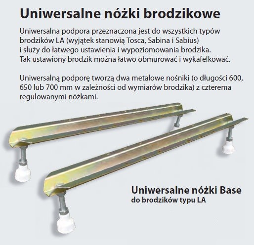 Ravak nogi BASE uniwersalny stelaż 600 do brodzików 80 LA B2F0000001