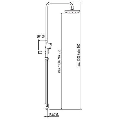 Tres Max zestaw natryskowy do baterii podtynkowej chrom 1.61.213