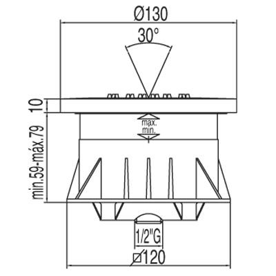Tres dysza natryskowa boczna chrom 91.61.515