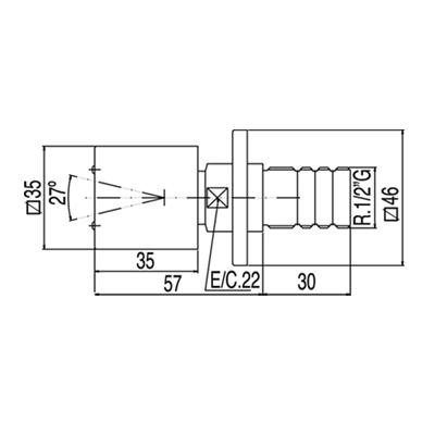Tres dysza natryskowa boczna chrom 91.34.515