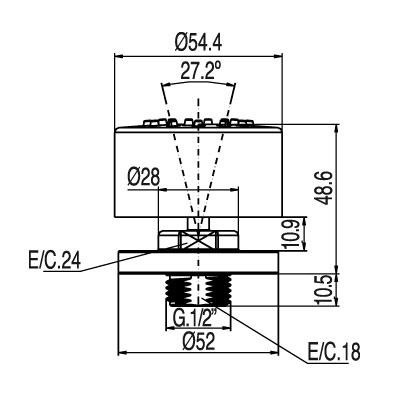 Tres dysza natryskowa boczna chrom 91.34.915