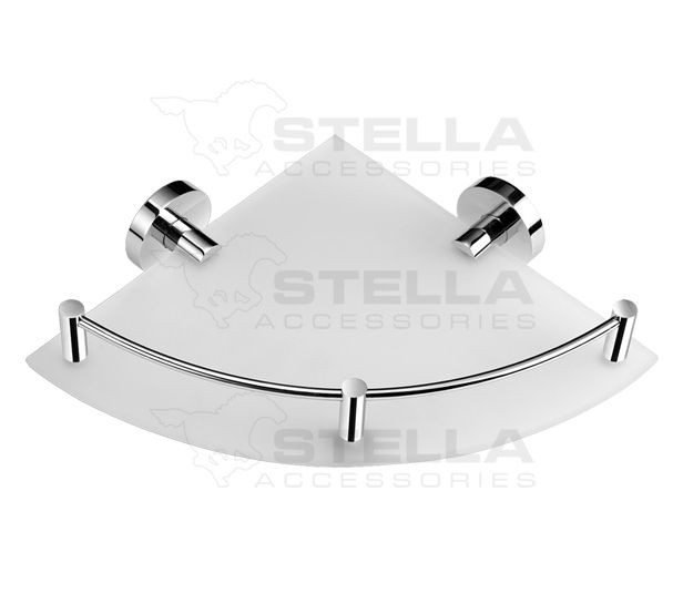 Stella Classic półka szklana narożna szkło matowe chrom 07861