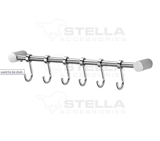 Stella drążek - 6 haczyków chrom 18033