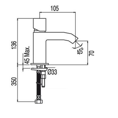 Tres Cuadro bateria umywalkowa perlator chrom 1.07.103