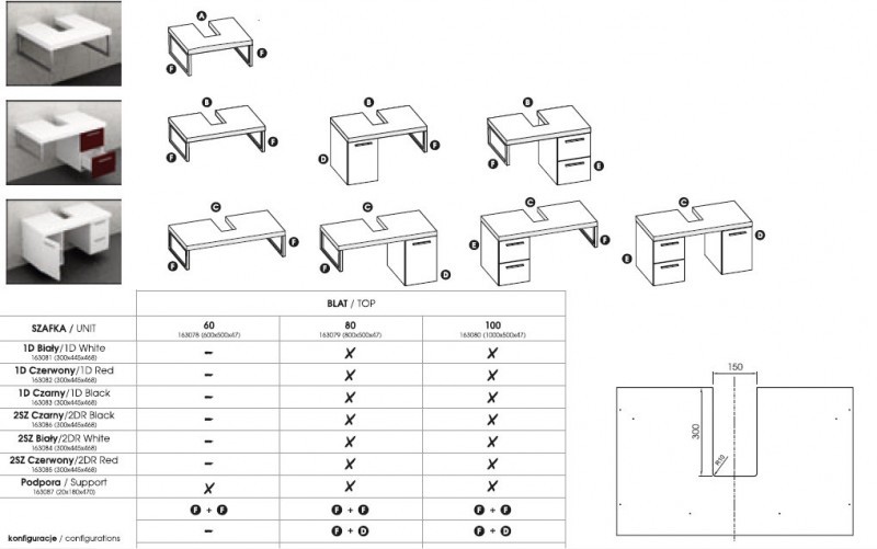Elita Kwadro Black 1D kontener pod blat czarny 163083  - DG