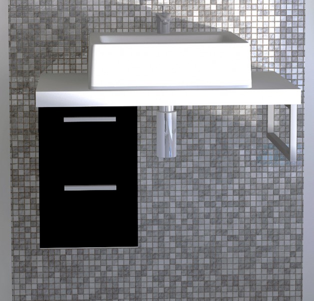 Elita Kwadro Black 1D kontener pod blat czarny 163083  - DG