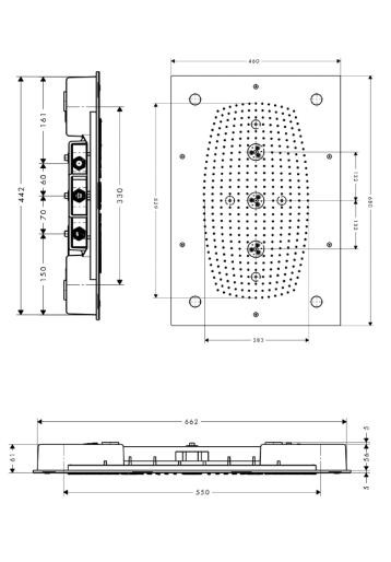 Hansgrohe Raindance Rainmaker głowica prostokątna 68x46 z oświetleniem 28418000