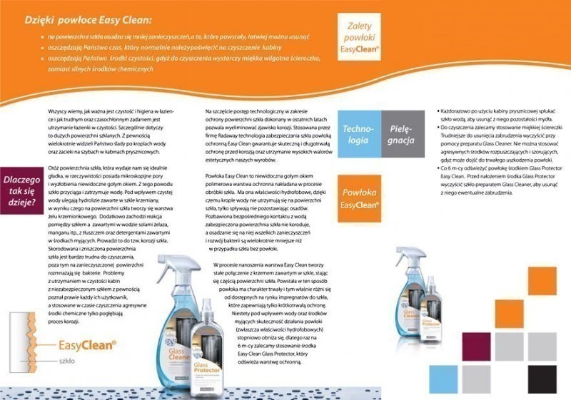 Radaway Eos PNW4 parawan nawannowy czteroczęściowy chrom przeźroczyste Easy Clean 205401-101