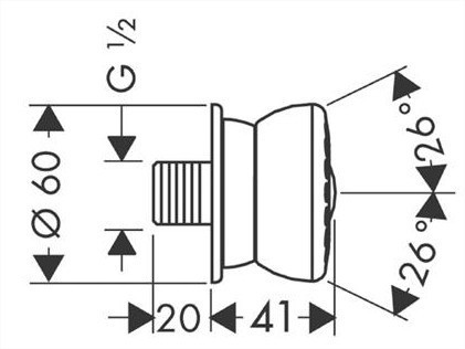 Hansgrohe Bodyvette Stop dysza boczna DN15 chrom 28467000