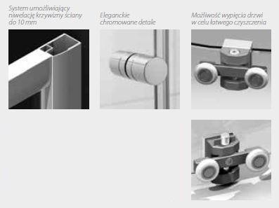 Radaway Vesta DW zabudowa nawannowa 140cm chrom przeźroczyste 203140-01