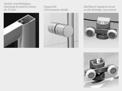 Radaway Vesta S ścianka nawannowa 70cm do kompletowania z drzwiami nawannowymi przesuwnymi Vesta DW chrom przeźroczyste 204070-01