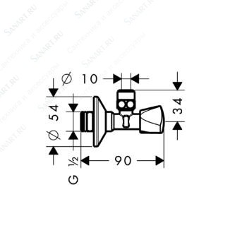Hansgrohe zawór kątowy E chrom 13902000