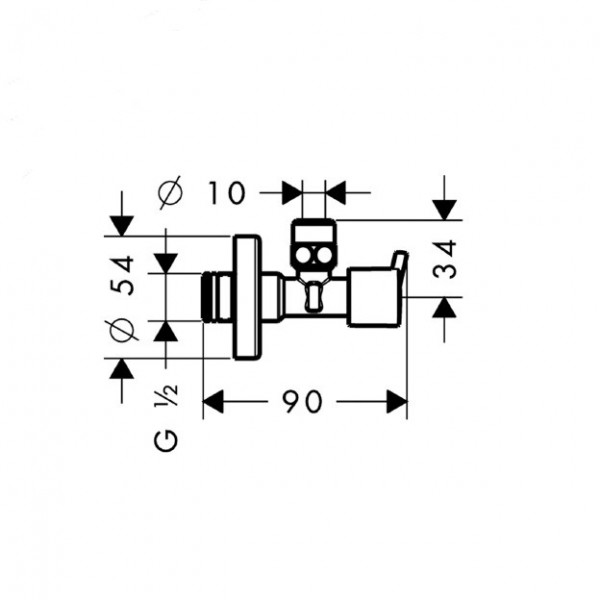 Hansgrohe zawór kątowy S chrom 13901000