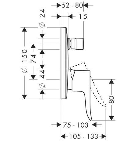 Hansgrohe Metris E2 bateria wannowo-prysznicowa podtynkowa chrom 31493000