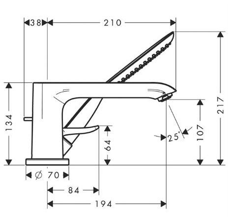 Hansgrohe Metris E2 bateria wannowa 3-otworowa el. zewn. chrom 31190000