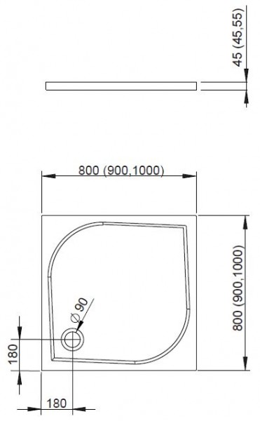Radaway Delos C brodzik kwadratowy płaski 80x80 SDC0808-01