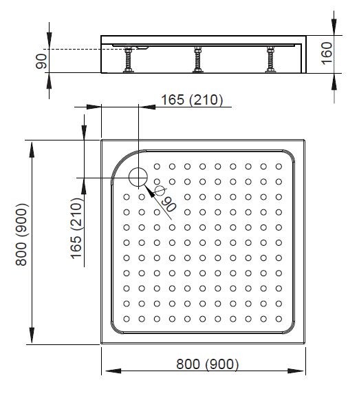 Radaway Rodos C brodzik kwadratowy 80x80 4K88155-04