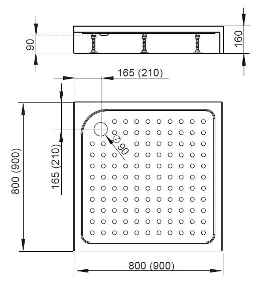 Radaway Rodos C brodzik kwadratowy 90x90 4K99155-04