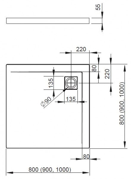 Radaway Argos C brodzik kwadratowy płaski 80x80 4AC88-01